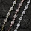 THE BLING KING Geometric Water Drop CZ Bracelet Iced Out Cubic Ziconia Bridal Bangle Women Anniversary Gift Luxury Jewelry