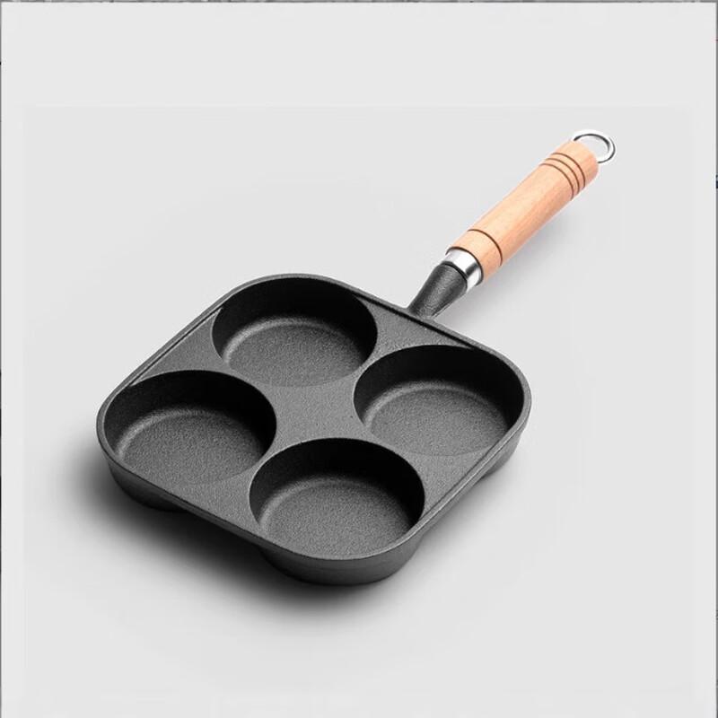 ZISIZ Cast Iron 4-Hole Frying Pan