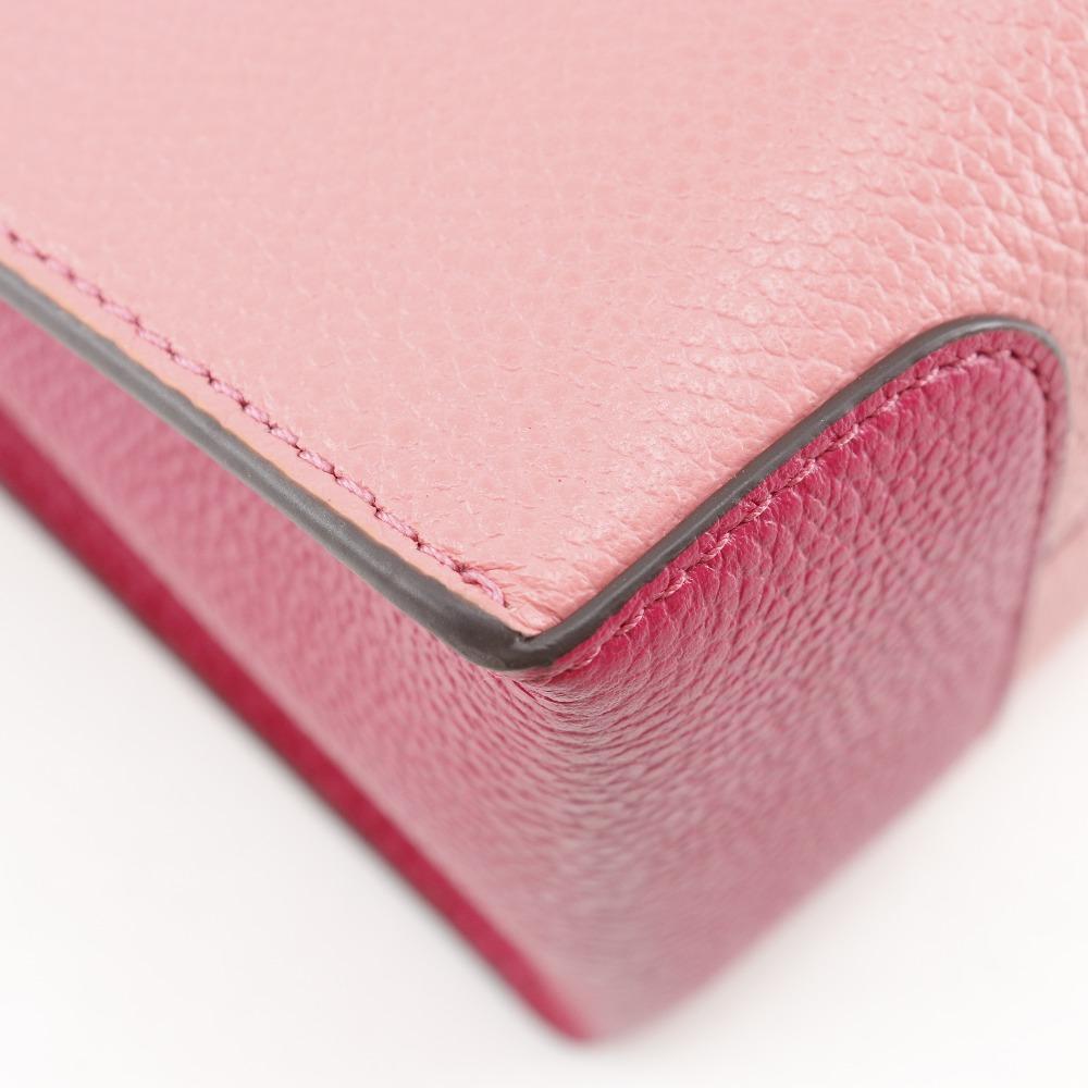 Michael Kors MERCER Handbag 35S1GM9M2T 2WAYShoulder Pink / red leather Women Used