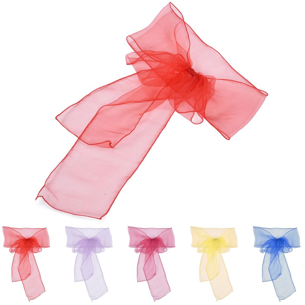 10 Peças Faixa de Cadeira de Banquete de Organza Laços de Cadeira Exquisitos Faixas para Decoração de Festa de Casamento