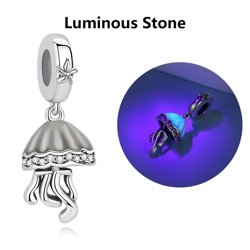 Original 925 Sterling Kupfer Charm Perle Liebe Hund Katze Pfote Panda Glühwürmchen Anhänger Charms Passend für Armbänder Halsketten Frauen Zirkon