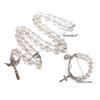 Catholic Rosary Prayer Necklace Pendants Bracelets Acrylic Beads Chain Religious Jewelry for Women Girls