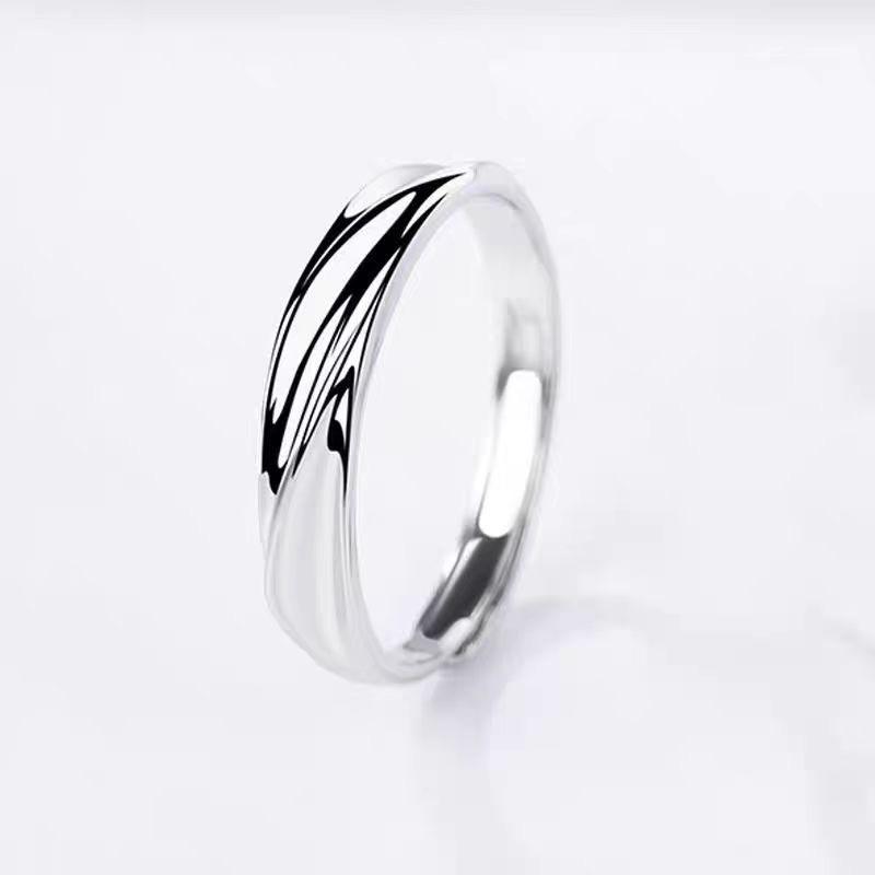 Couple Rings Adjustable Open Promise Valentines Day Gift