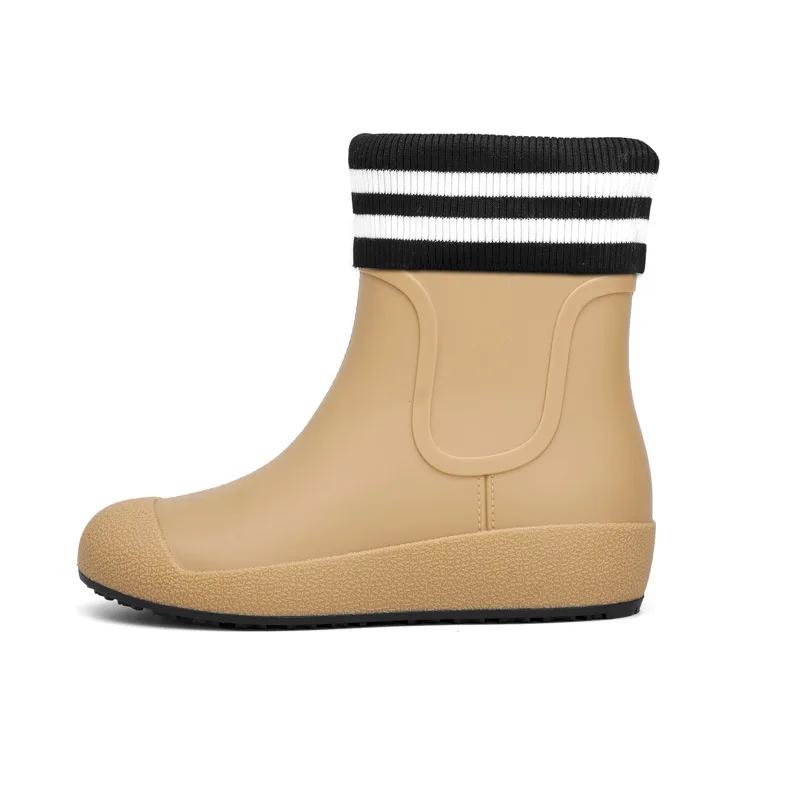 Slip-on Rain Shoes Men Rubber Boots Waterproof Platform Booties 2024 Fashion Outdoor Non-slip Rain Boots Man Working Galoshes