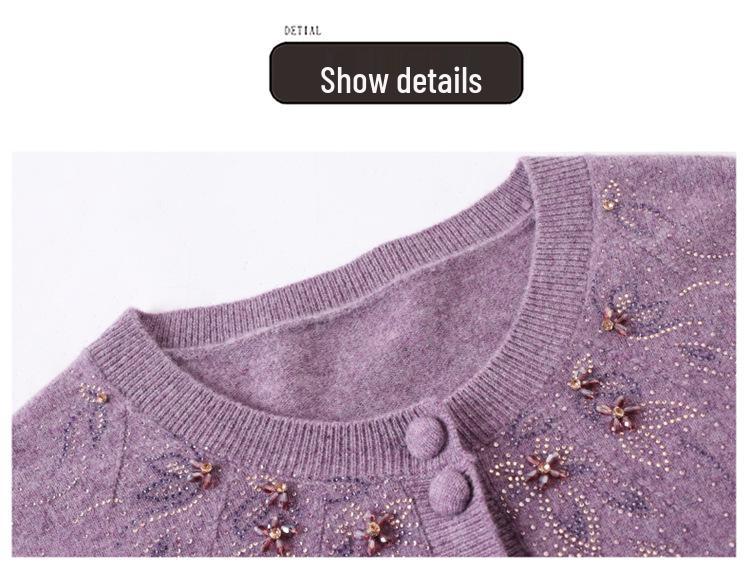 Women's Luxury Wool Cardigan Coat 2025 - Pure Wool, Round Neck, Loose Fit Sweater