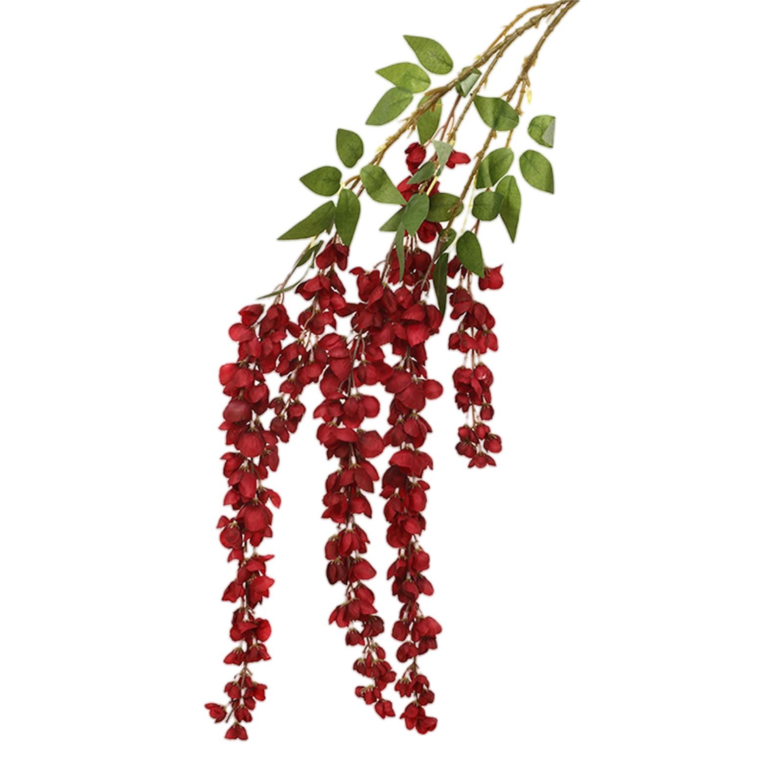 

Искусственное Подвесное Растение Домашний Декор Гирлянда Шелковые Цветы Глицинии красный