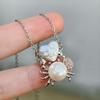 Jellyfish Goldfish Crab Pendant Necklace, Retro 18K Gold-Plated Ocean Series, European American Fashion.