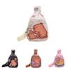 Cute Cartoon Capybara Kid Shoulder Bag With Durable Polyester Lining For Daily Activities