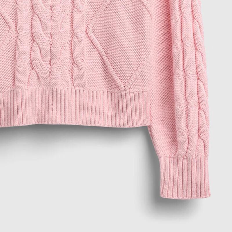 Gap Girls' 2025 Autumn Cotton Cable Knit Sweater