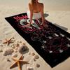 Serviette de plage Skull Rock musi, Microfibre super douce, Cadeau pour Elle/Lui, Anniversaire, pour Piscine, Plage, Voyage, Décoration d'intérieur Cadeaux pour fans