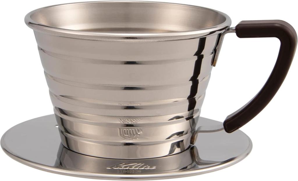 Kalita Stainless Steel Coffee Dripper Wave Series 155S for People Made In Japan Drip Equipment for 1 or 2 People 1 Cup or 2 Cups Stylish Camping