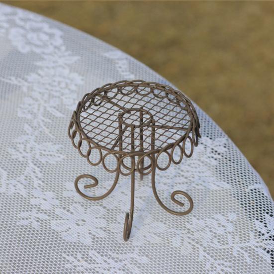 Yousheng Dollhouse Miniature Bistro Table/Chairs/Beach Umbrella Accessories, Metal 1:12 Scale Miniatures, Outdoor Coffee/Tea Furniture, Fairy Garden