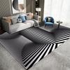 3D Stereo Vision Carpets Living Room Simple Black White Geometric Carpet Large Area Decor Rugs Home Bedroom Non-slip Floor Mats