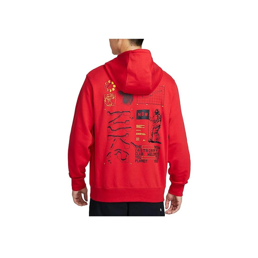 Nike Club FW24 Fashion Logo Letter Hoodie Men Hoodies University-Red Black HQ8595-657