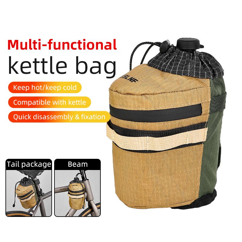 

ESLNF High-Quality Bicycle Front Rack Water Bottle Bag - Retractable Cord Tightening Design Durable Cycling Storage Bag for Bike