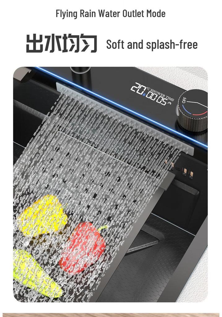 Multifunctioneel Roestvrijstalen Spoelbak: 4 mm dik, Digitaal display, Grote enkele spoelbak voor afwassen & groentewassen