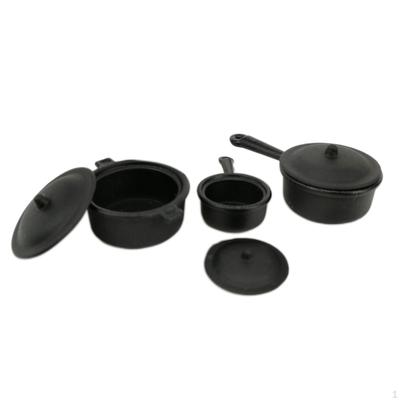 1/12 Scale Dollhouse Cooking Pots Food Set for Decor Pretend Play Holiday Gifts