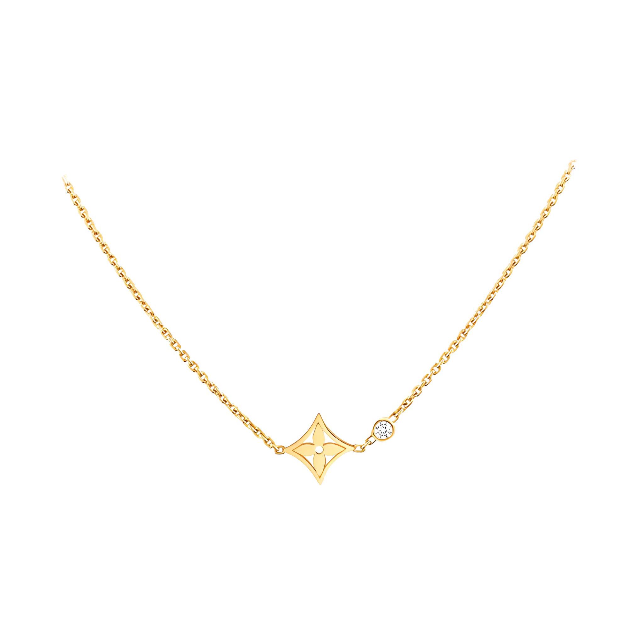 

Louis Vuitton Idylle Blossom 18K Gold Diamond Necklace Women necklace Q93280 Gold