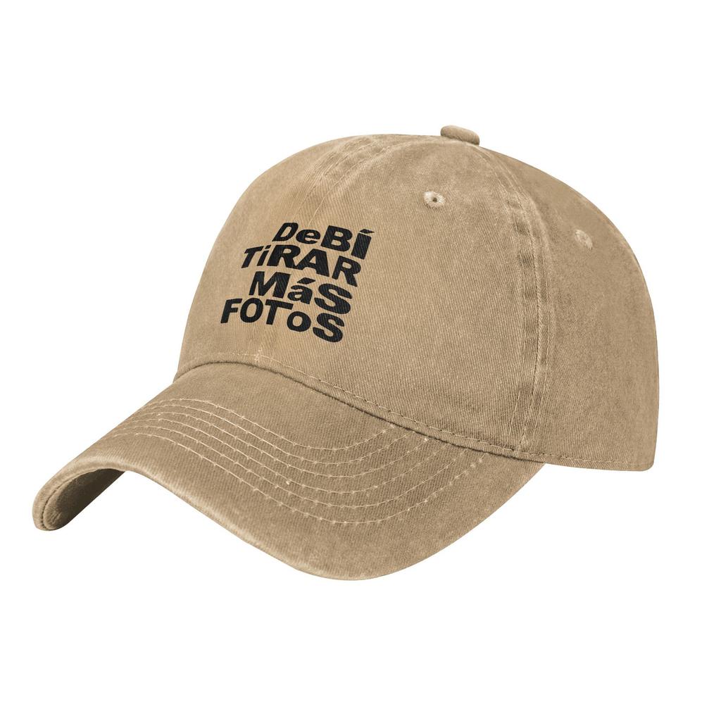 Vintage DTMF With Bear Cartoon Debi Tirar Mas Fotos Baseball Cap for Men Women Washed Headwear Bad Bunny Outdoor Cap