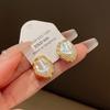 Silver Needle Irregularly Folded Pearl Earrings Niche Fashion Design Sense Earrings Retro Premium Sense Earrings Women