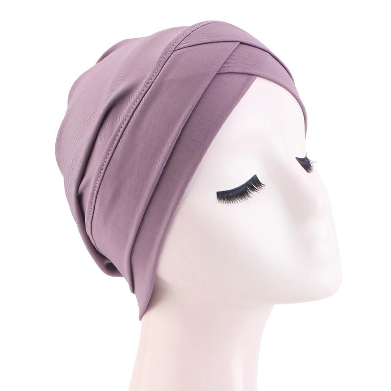 New Women cross muslim hijab inner hat Islamic UnderScarf Arab Wrap Chemo Bandana Muslim Scarf Hijab Bonnet Cap Indian Hat