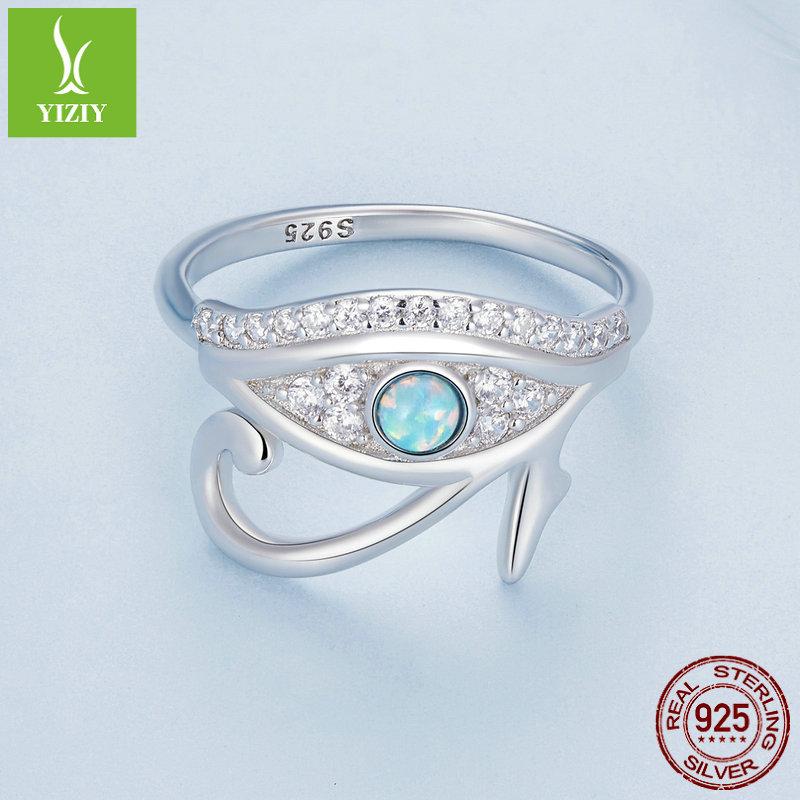 Eye Of Horus Opal Ring Luxury S925 Silver Ring Jewelry