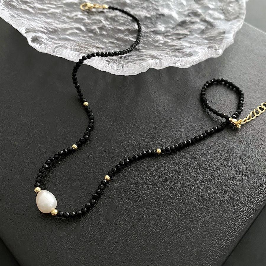 

2023 High-End Design Black Freshwater Pearl Choker Necklace for Women