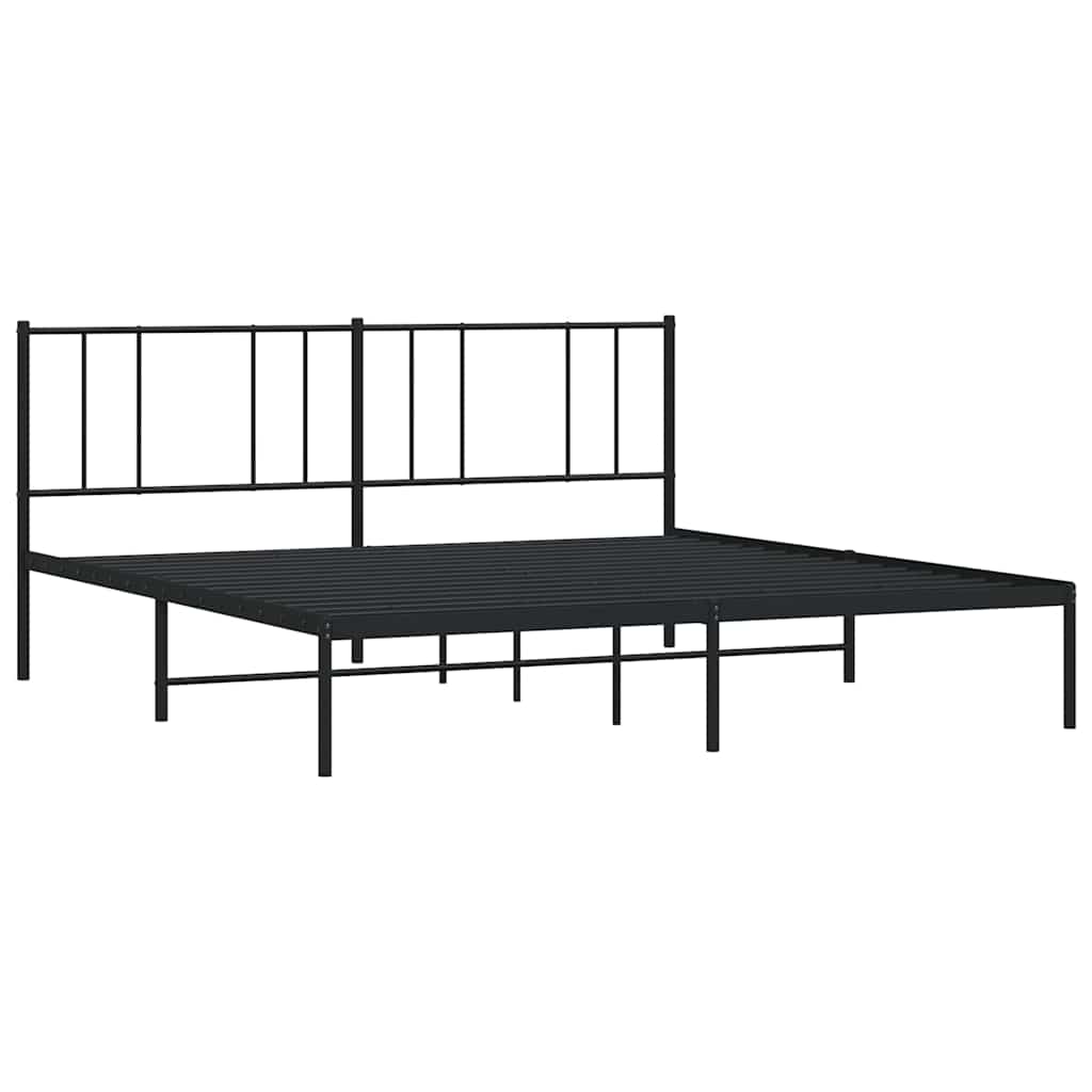 vidaXL Bettgestell mit Kopfteil Metall Schwarz 200x200 cm
