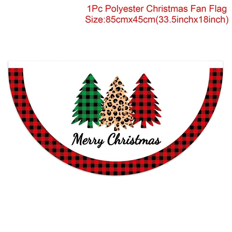 Christmas Outdoor Fan-shaped Flag Banner Christmas Decor for Home 2025 Cristmas Drop Ornament Xmas Navidad Gift New Year 2025