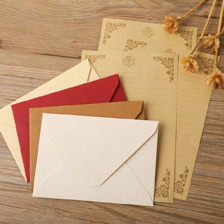 Pack Of 20 A 5 Size Texture Envelope Set In Earth Tone Classical Styles Perfect For Wedding Invitations & Greeting Card