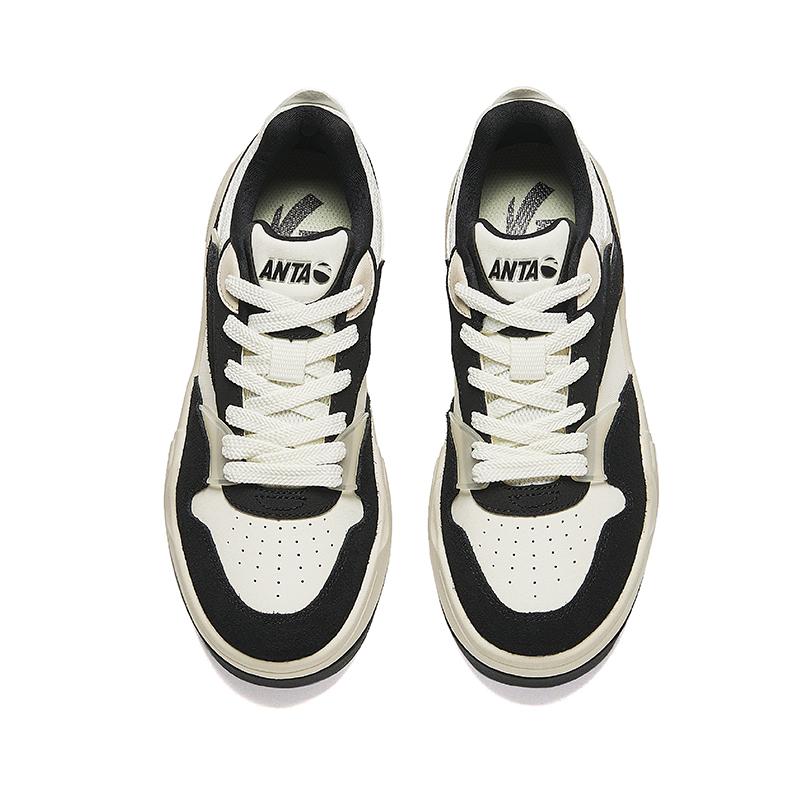 Anta Seria C37 Modne Wszechstronne Podwyższające Wzrost Lekkie Niskie Trampki Damskie Trampki Czarne 922438037-4