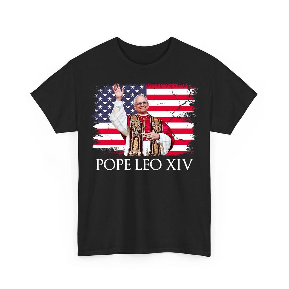 New Pope Leo XIV Robert American Flag Unisex TShirt Unisex T-Shirt XL