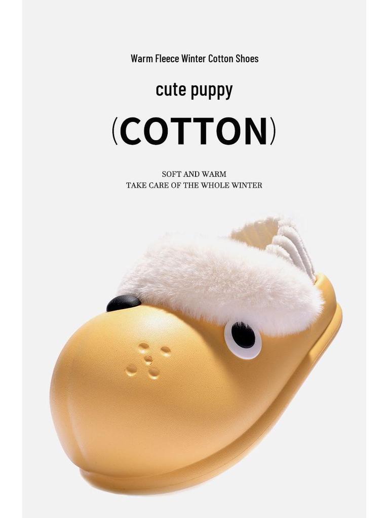 Cozy Winter Dog Slippers: Detachable, Versatile, Warm Cotton with EVA Sole - Cute & Dirt-Resistant for Outdoor Use