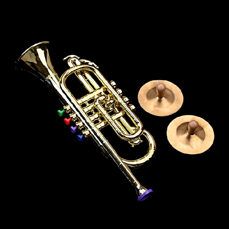 Golden Music Educational Children Trumpet Kids Trumpet Plastic for W/ 4 Colored