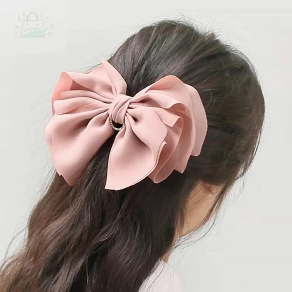 GSTORE Automatic Ponytail Pin, Large Pin, Pretty Hair Pin, Half-Up Pin, Cubic Pink Automatic Hair Pin