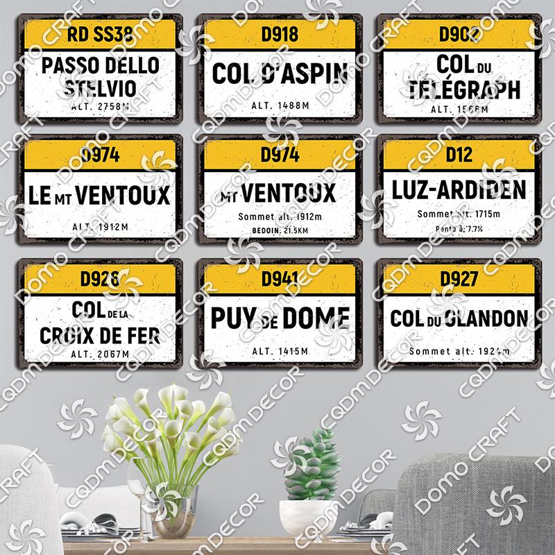 Berg Höhe Poster Metall Blechschilder Col De La Madeleine Hautacam Metallplatte Wanddeko Club Pub Wohnzimmer Zuhause