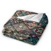 Retro Bohemian Woven Pattern  Blanket  Super Warm Street Trend Plush Bedding Throws For Kids Bedroom Flannel Bedspread Bed Cover