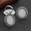 20mm 5 Stück Antik Versilbert Bronze Messing Verstellbare Ringfassungen Leer/Basis,Passend für 20mm Glas Cabochon,Knöpfe;Ringeinfassungen