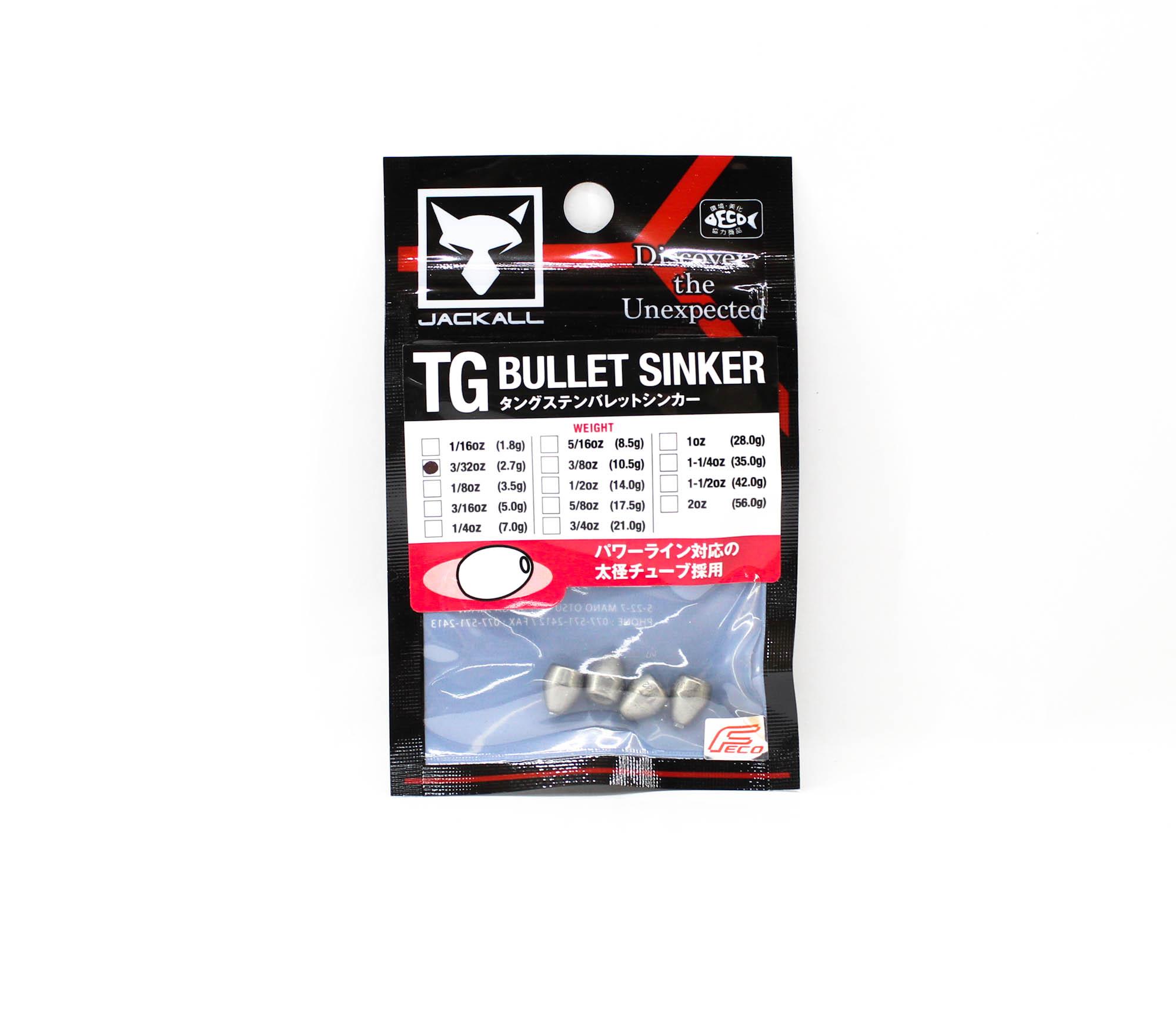 

Jackall Tungsten Bullet Sinker 2.7 grams 3/32oz 4/Pack (0177)