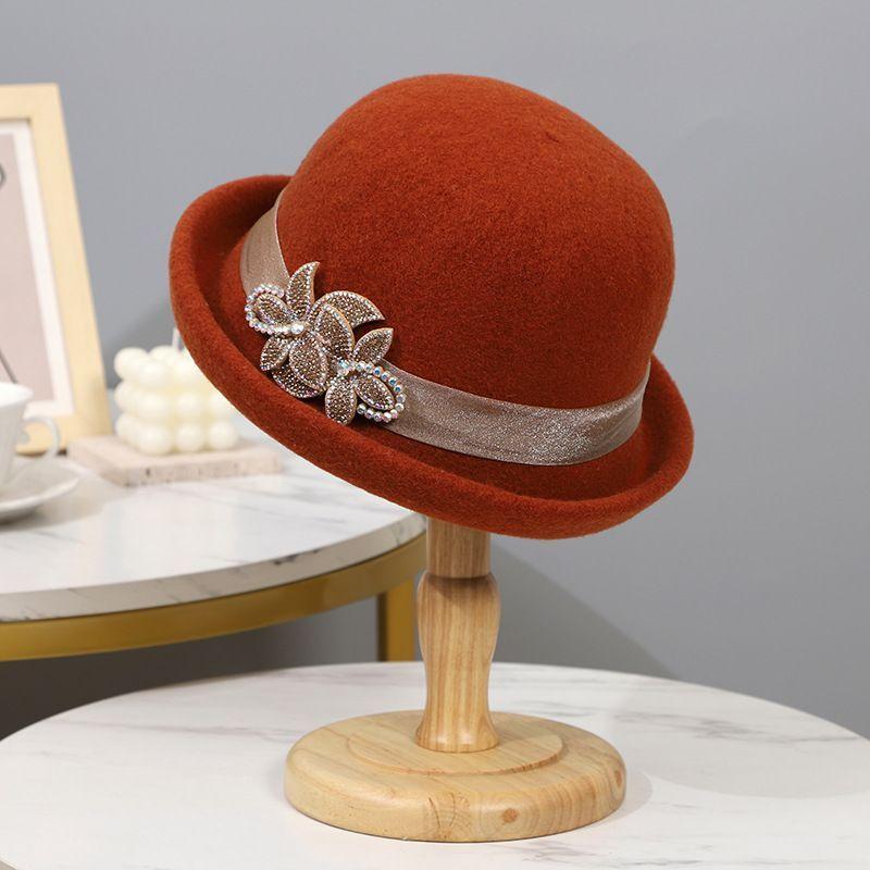 Hut Damen Herbst- und Wintermode Beckenhut Gestrickter Wollzylinder Mittelalterliche und ältere warme Bucket Hat