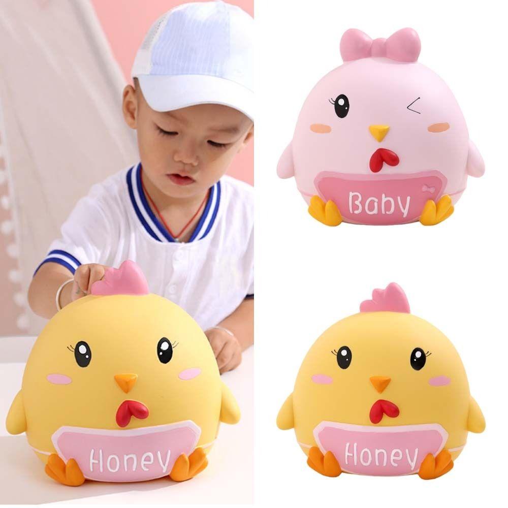Vinyl Pig Money Jar Little Yellow Chicken Coin Saving Box Decorative Chicken Vinyl Piggy Bank  Home