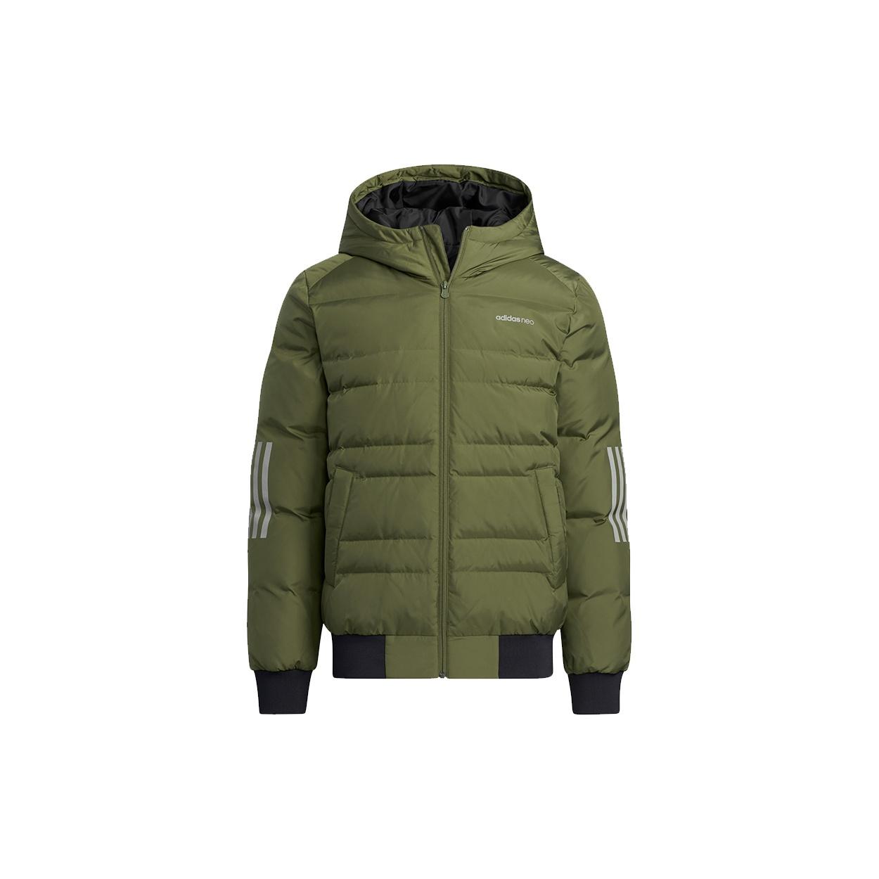 adidas neo M Dwn 3S Puf Jk Metallic Sports hooded down Jacket Men s H45270 S