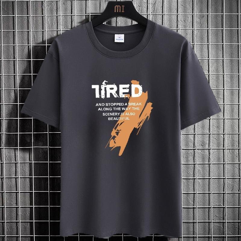 Summer Short-sleeved T-shirt Men's Round Neck Printed Top Plus Size Short-sleeved Men's T-shirt Bottoming Shirt