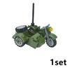 MOC Set Deutsches Militärmotorrad Bausteine Fahrzeugmodell Figuren Zubehör Soldaten WK2 Transport SWAT Spielzeug Baustein