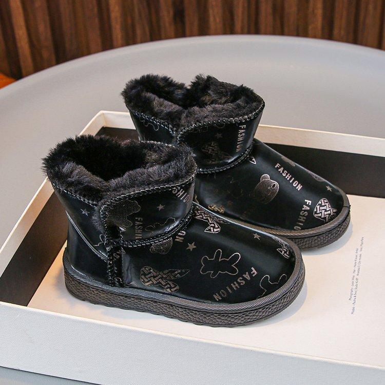 Lässige Mädchen-Mid-Top-Schneestiefel mit einfarbigem Design - Herbst-/Wintersaison, Schlupfverschluss