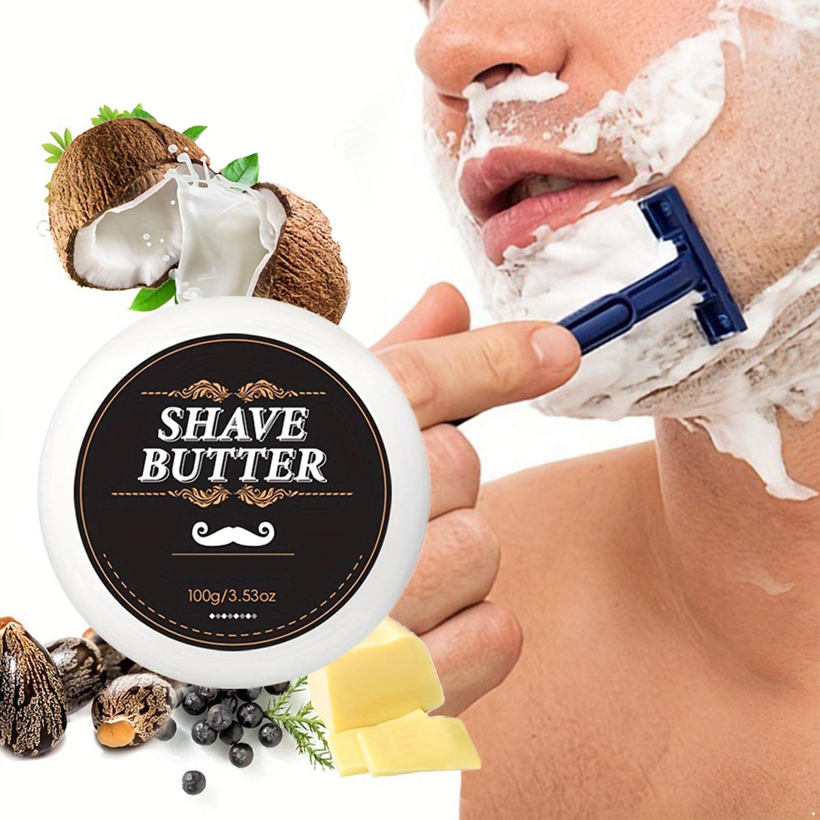Men’s Shave Softening Butter 100g – Enhances Blade Glide, Foaming Shave Soap for Home Facial Hair Removal One Size