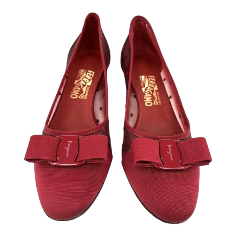 Ferragamo Salvatore Ferragamo Vara DotS Women S 724111 Red pumpS Multi