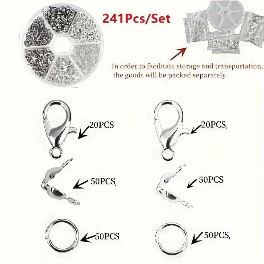 DIY Jewelry Kit: Cross-Border Beading Set with 6 Grid Box, Lobster Clasps, Jump Rings, and Small Pendants.