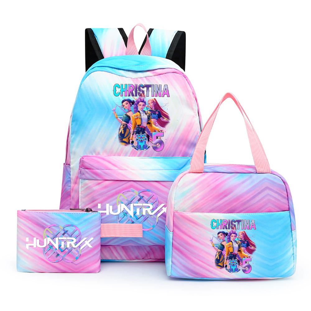 3Pcs/set Anime Printed Backpack with Shoulder Bag Pengcil Case for Teenager Large Capacity Waterproof Bookbag Back To School Gift