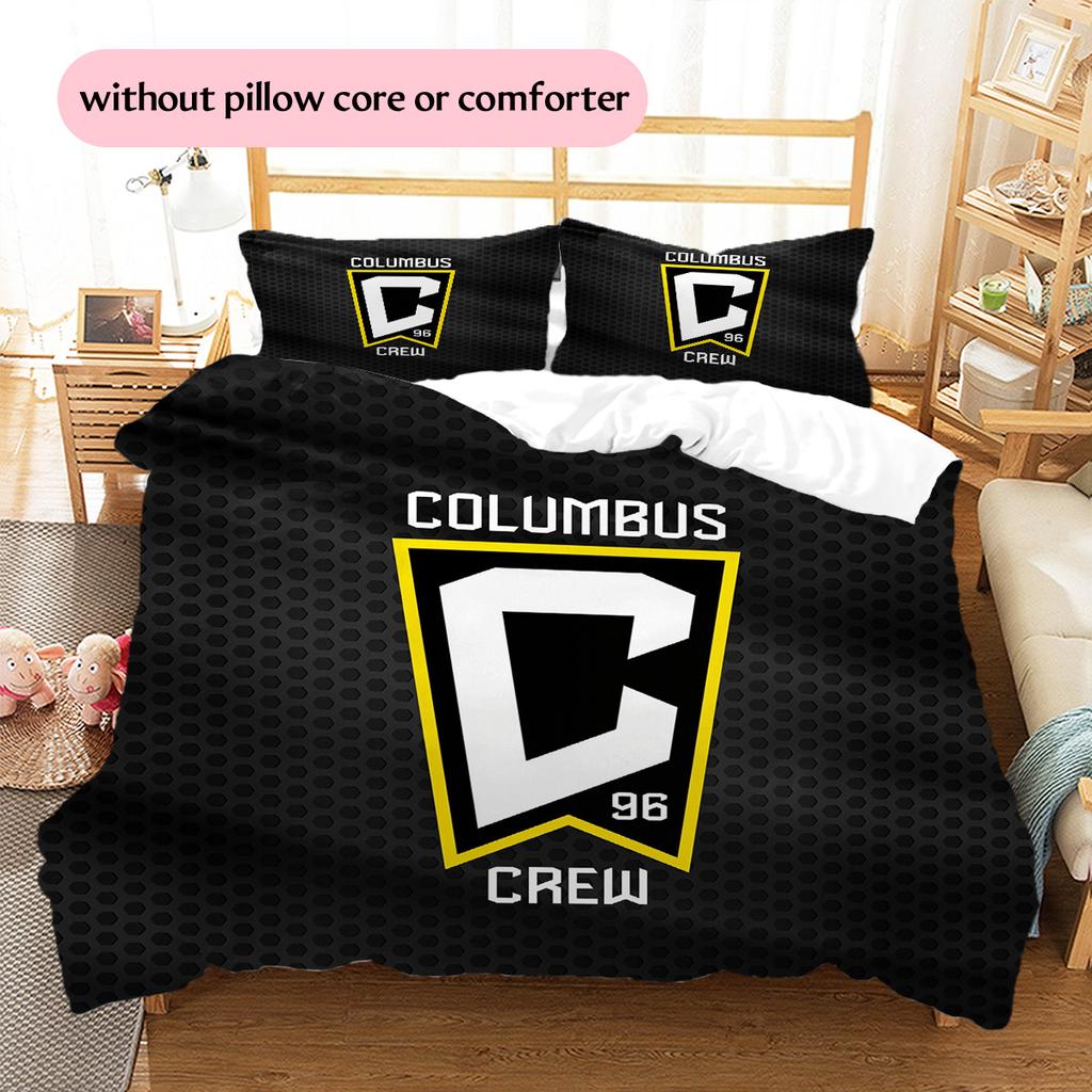 Columbus Crew  Pattern Bedding Quilt Set  Home Decoration  Gift (1 * Duvet Cover + 2 * Pillowcase  Without Core)